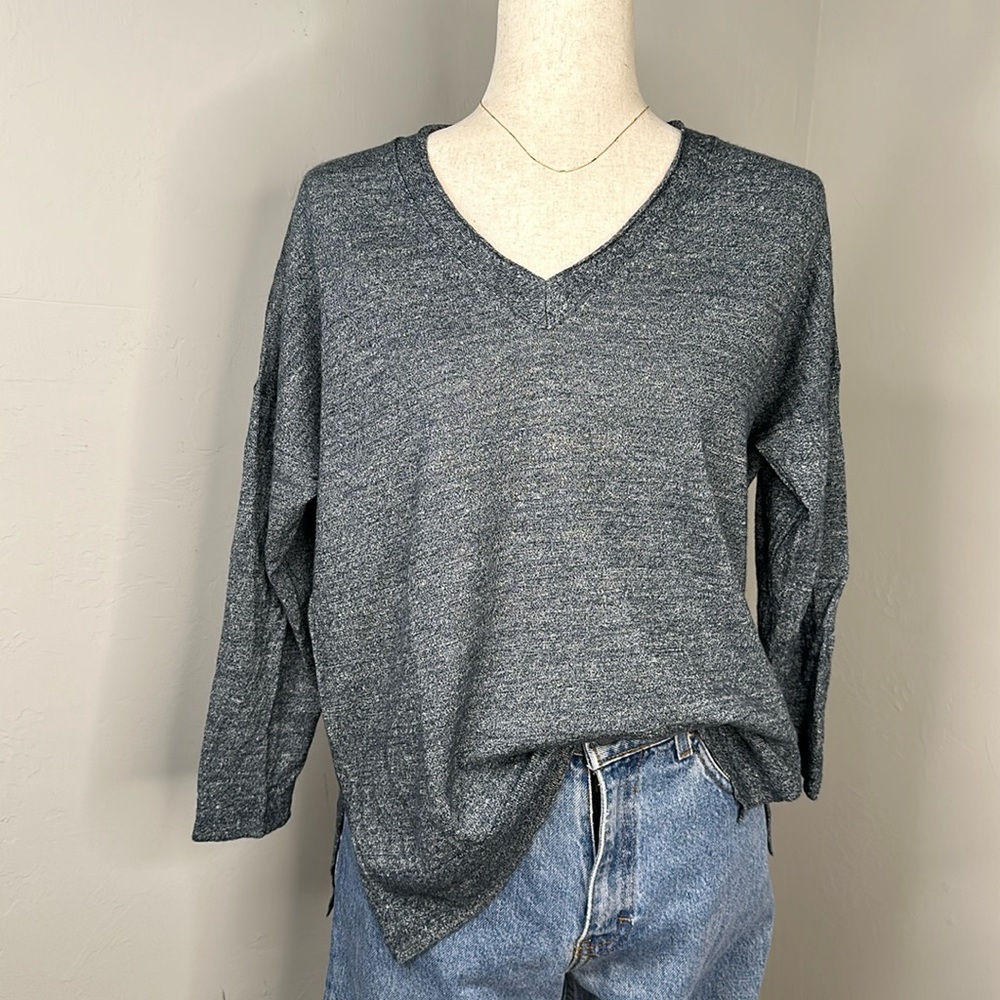 J Crew 3/4 Sleeve Merino Wool Blend Lightweight Sweater